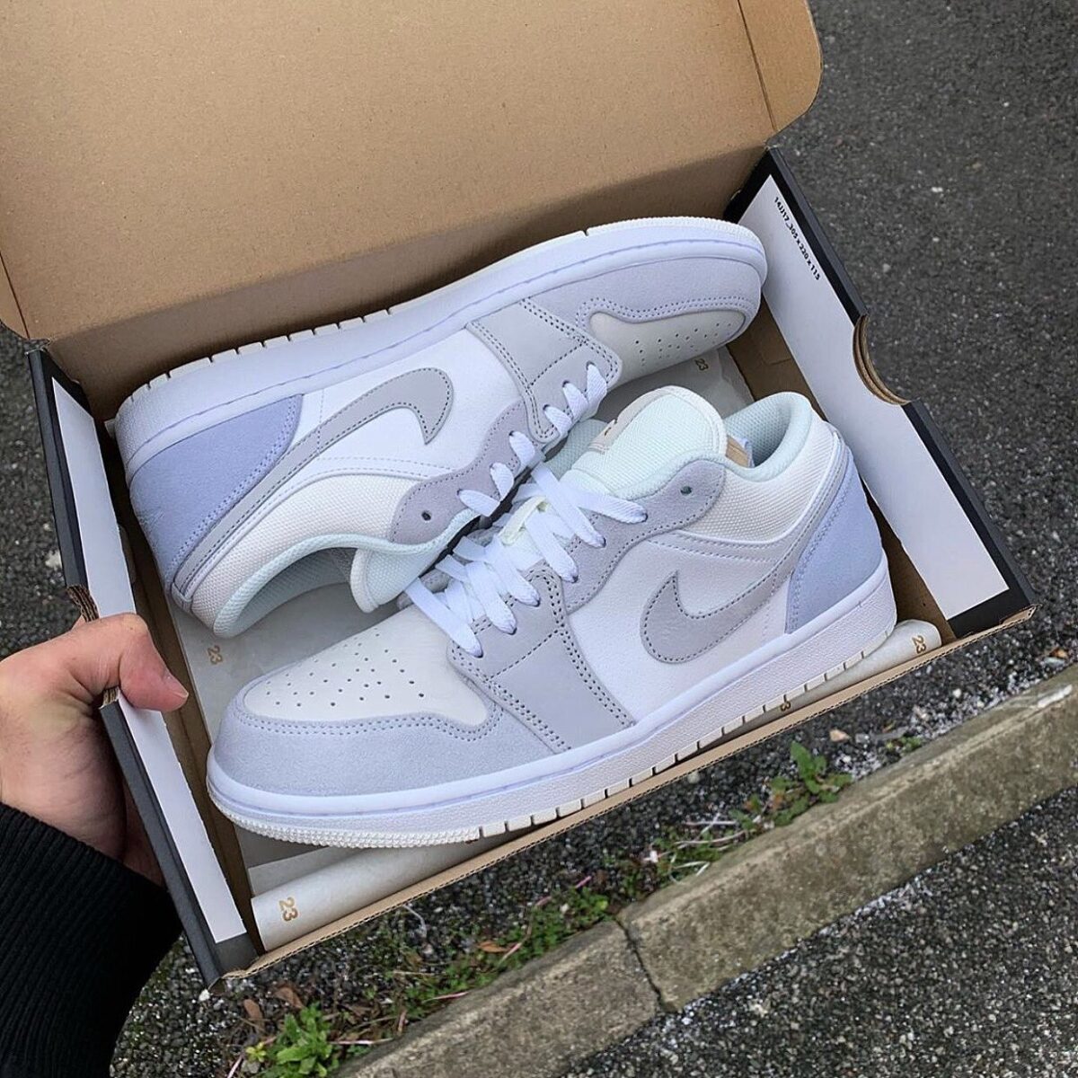 Nike Air Jordan 1 Low “Paris” Off White / Gray - Image 9