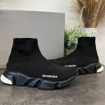 Balenciaga Speed Trainer Sneakers – Black Knit Fabric - Image 16