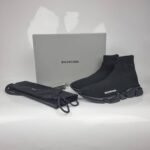 Balenciaga Speed Trainer Sneakers – Black Knit Fabric - Image 17