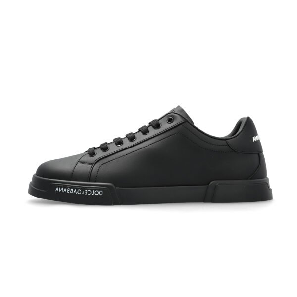 Dolce & Gabbana Portofino Leather Sneakers – Black – Men’s