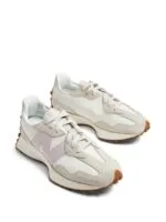 New Balance 327 Leather Low Top Sneaker White Beige Lavender Unisex - Image 4