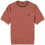 Fred Perry Crew Neck Piqué T-Shirt – Whisky Brown - Image 3