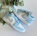 Air Jordan 1 Low Women’s Shoes White/Ice Blue - Image 13