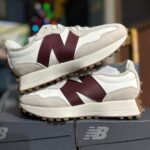 New Balance 327 Low-Top Sneakers White Beige Burgundy Red Unisex - Image 7