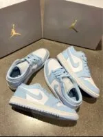 Air Jordan 1 Low Women’s Shoes White/Ice Blue - Image 16
