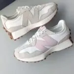 New Balance 327 Leather Low Top Sneaker White Beige Lavender Unisex - Image 7