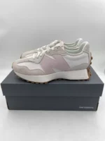 New Balance 327 Leather Low Top Sneaker White Beige Lavender Unisex - Image 8