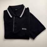 BOSS Polo Shirt with Raised Logo – Black - Image 4