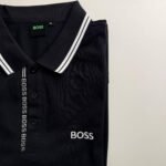 BOSS Polo Shirt with Raised Logo – Black - Image 2
