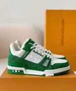 Louis Vuitton LV Trainer Low – Mini Monogram Green & White - Image 9