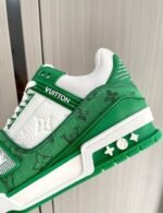 Louis Vuitton LV Trainer Low – Mini Monogram Green & White - Image 2