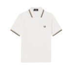 Fred Perry Polo Shirt with Raised Logo – White