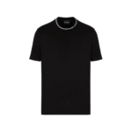 Emporio Armani Lyocell-Blend Jersey T-Shirt with Logo Collar - Image 3