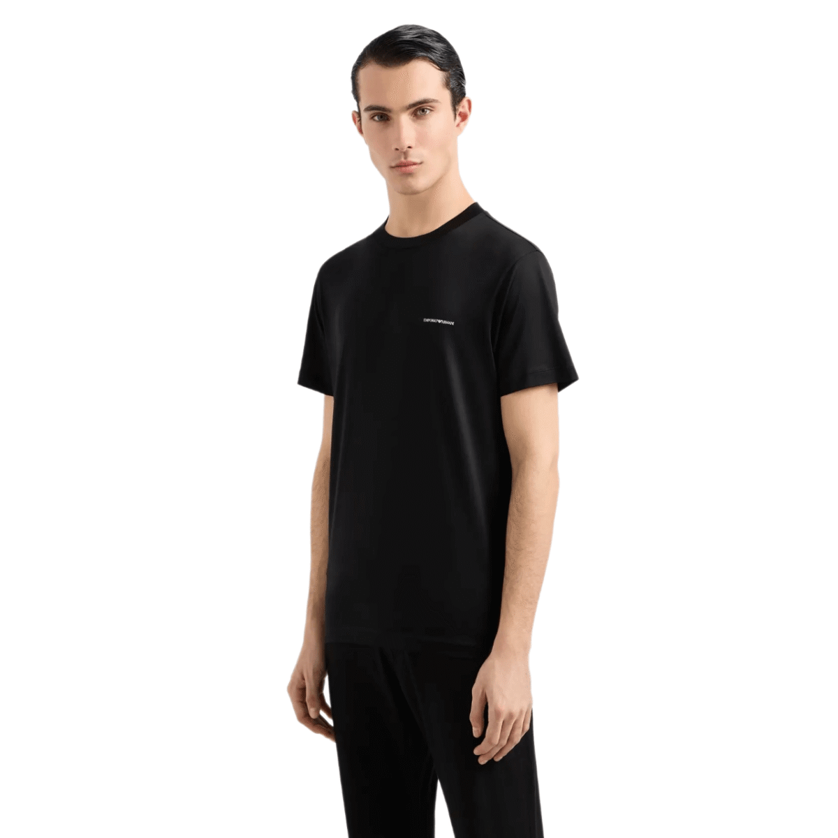 Emporio Armani Lyocell-Blend Jersey T-Shirt with Embossed Logo Embroidery - Image 3