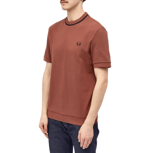 Fred Perry Crew Neck Piqué T-Shirt – Whisky Brown