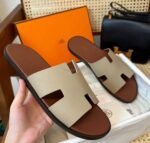 Hermès Izmir Sandal – Blanc Gomme Marron Epsom Leather - Image 5