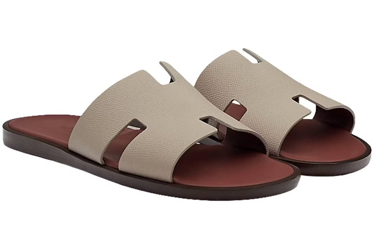 Hermès Izmir Sandal – Blanc Gomme Marron Epsom Leather - Image 3