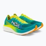 Hoka Rocket X 2 Running & Marathon Shoes – Green & Yellow - Image 5