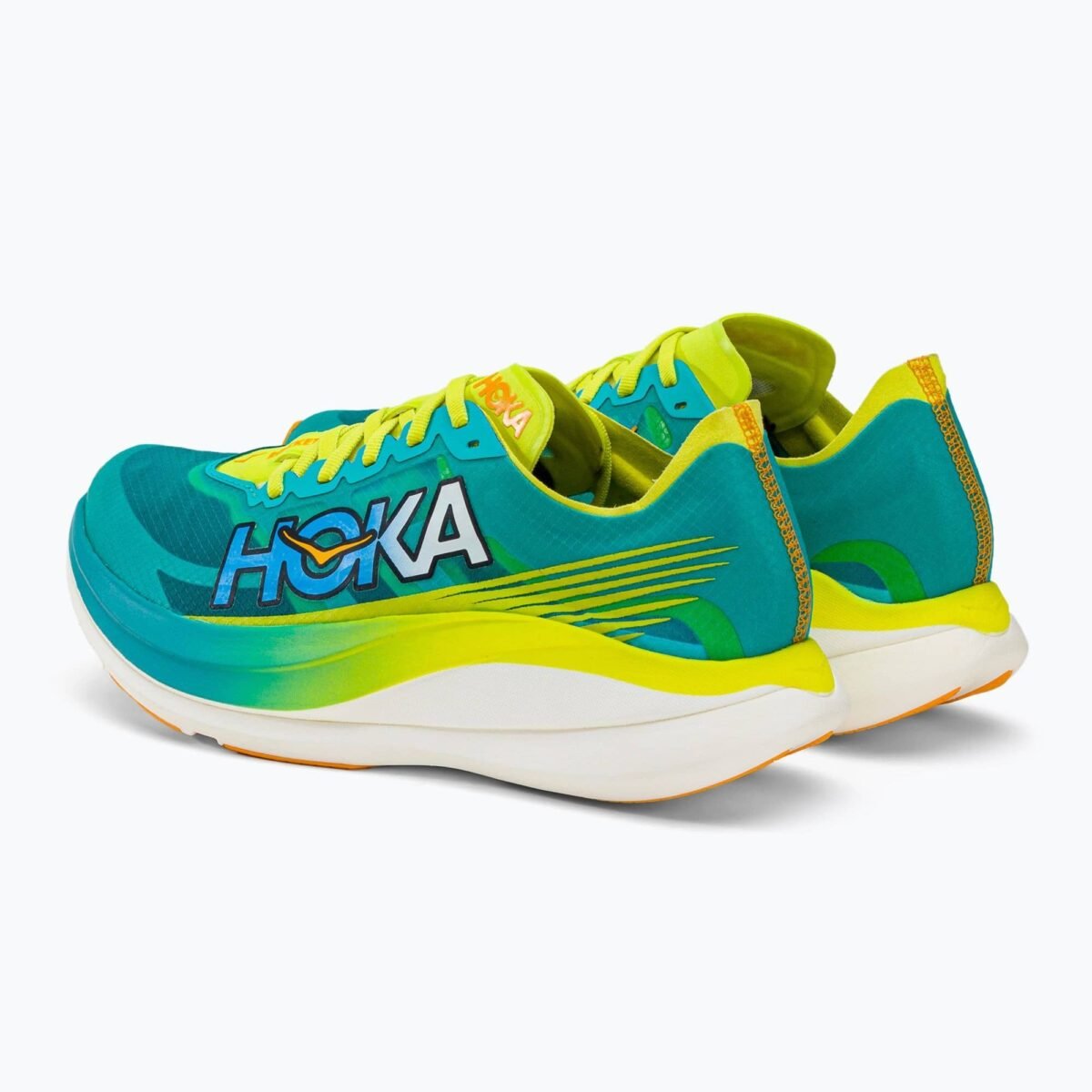 Hoka Rocket X 2 Running & Marathon Shoes – Green & Yellow - Image 3