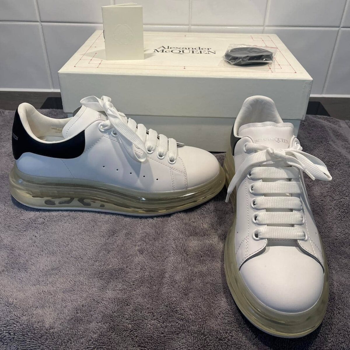 Alexander McQueen Oversized Sneakers – Clear Gel Sole - Image 8
