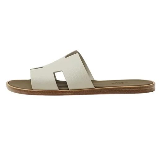 Hermès Izmir Sandal – Blanc Gomme Marron Epsom Leather