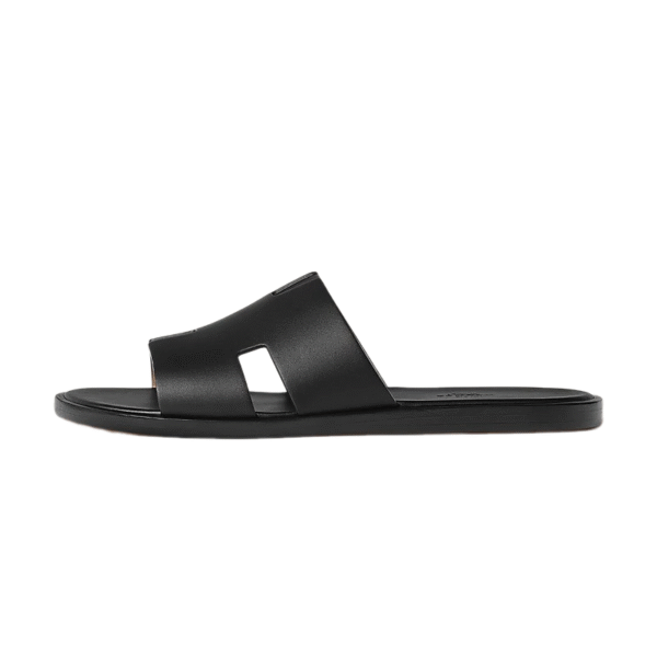 Hermès Izmir Sandal – Noir Black Smooth Calfskin Leather