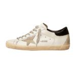 Golden Goose Men’s Super-Star with Black Heel Tab and Metal Stud Lettering