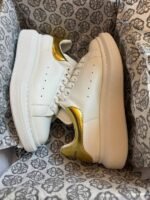 Alexander McQueen Women's Oversized Sneaker 'White Yellow Metallic' - Image 4