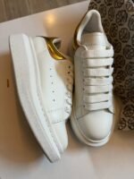 Alexander McQueen Women's Oversized Sneaker 'White Yellow Metallic' - Image 5