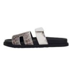 Hermès Himalaya Crocodile Chypre Slingback Flat Sandals