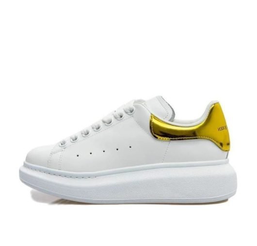 Alexander McQueen Women's Oversized Sneaker 'White Yellow Metallic'