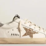 Golden Goose Women’s Super-Star White Ice Gray Gold Glitter - Image 2