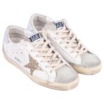 Golden Goose Women’s Super-Star White Ice Gray Gold Glitter - Image 5
