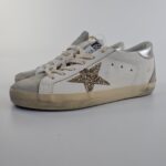Golden Goose Women’s Super-Star White Ice Gray Gold Glitter - Image 7