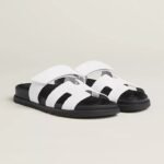 Hermes chypre sandal noir calfskin leather white - Image 3