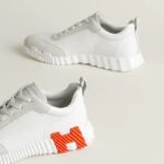 Hermès Bouncing Sneaker – White Orange - Image 7