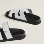 Hermes chypre sandal noir calfskin leather white - Image 4
