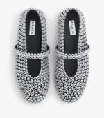 Alaïa Clear Suede Glass-Embellished Ballet Flats - Image 3