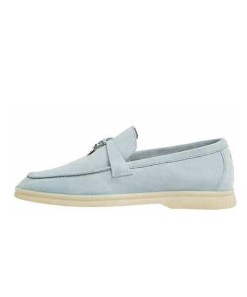 Loro Piana Babouche Charms Walk Loafer Light Blue