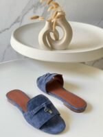 Loro Piana Summer Charms Sandal Denim Blue - Image 3