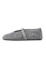 Alaïa Clear Suede Glass-Embellished Ballet Flats