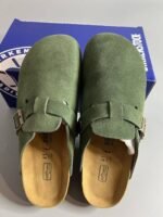Birkenstock Boston Soft Footbed Suede Army Green - Image 2
