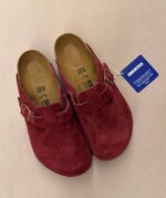 Birkenstock Boston Soft Footbed Suede Burgundy - Image 2