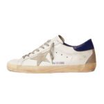 Golden Goose Men’s Super-Star with Suede Star and Blue Heel Tab