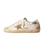 Golden Goose Women’s Super-Star White Ice Gray Gold Glitter